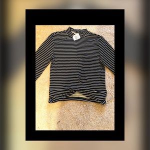 NWT Ambience Black And White Twist Front Crop Top